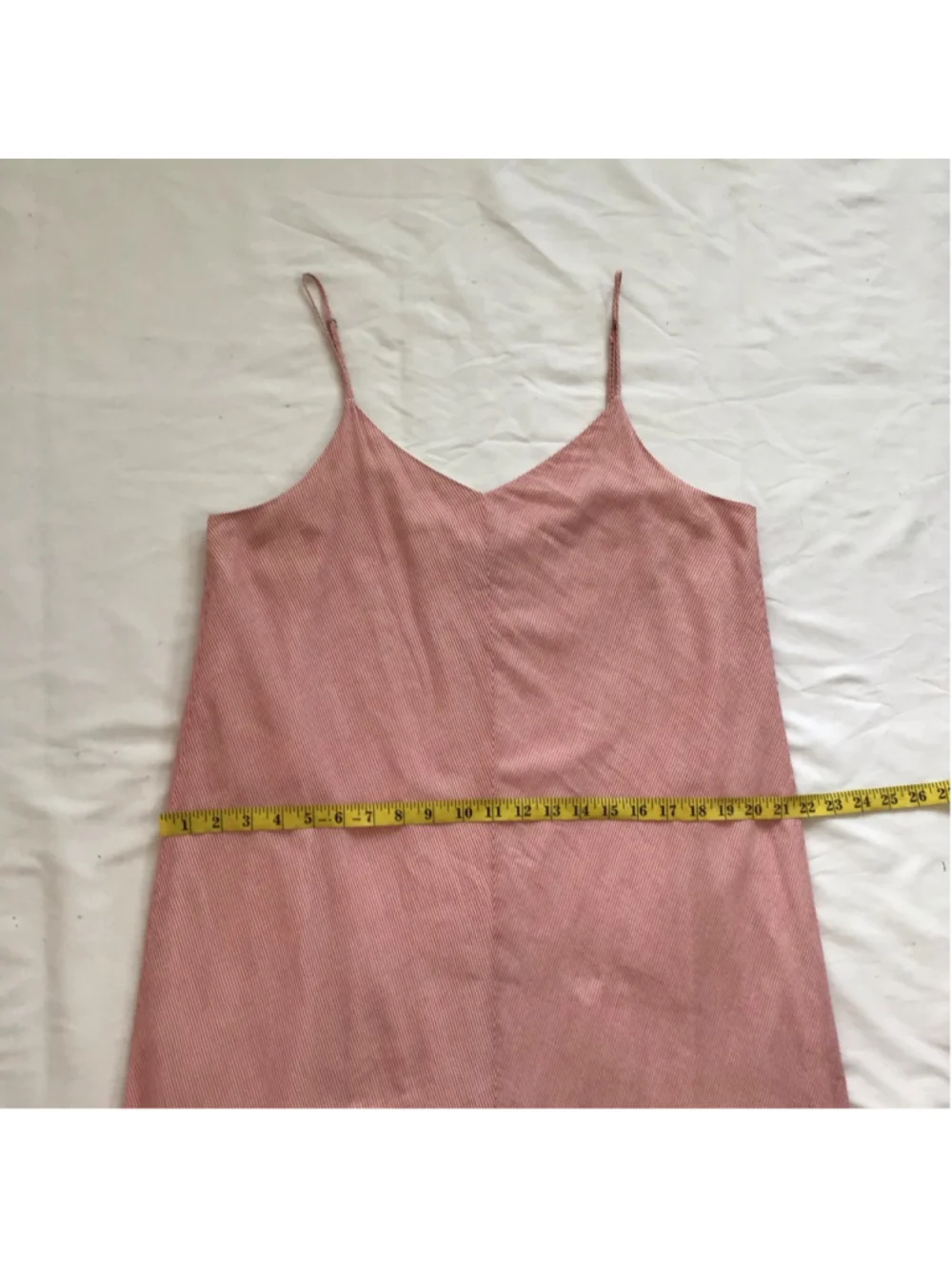 Cremieux Women Elegant Pink and White Striped Spagetti Straps Maxi Dress M